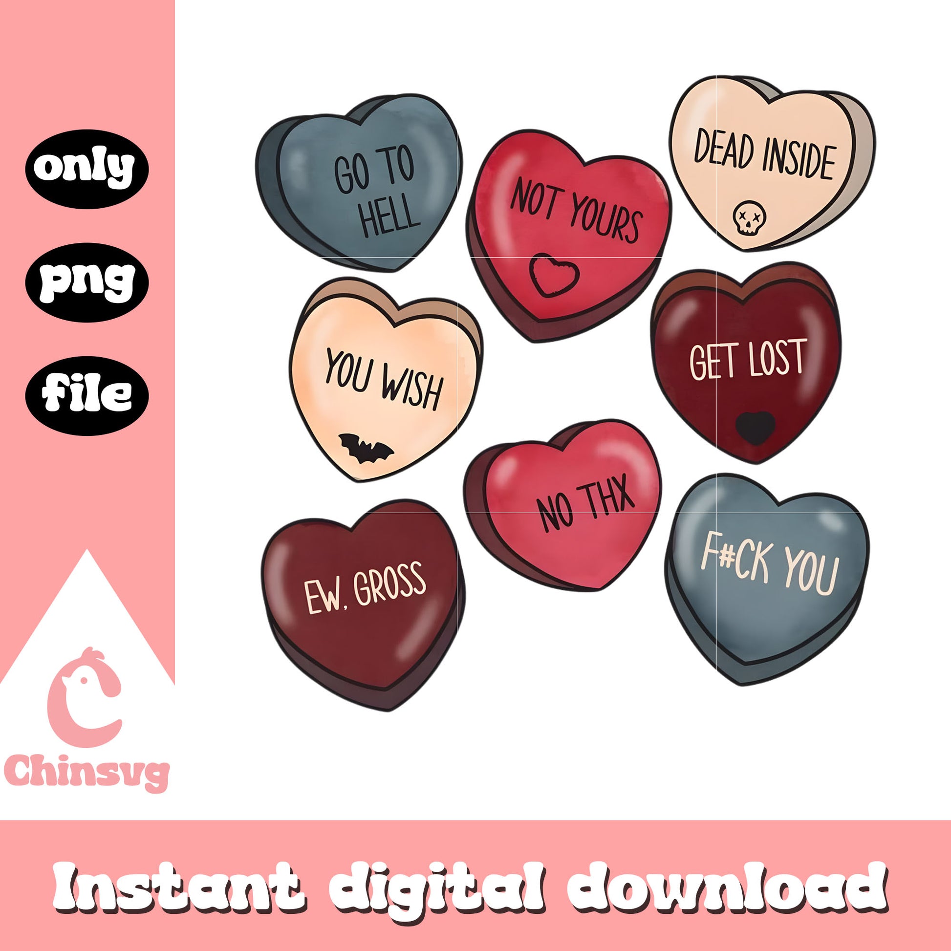 Hearts color design valentine png, disney valentine's day​ png