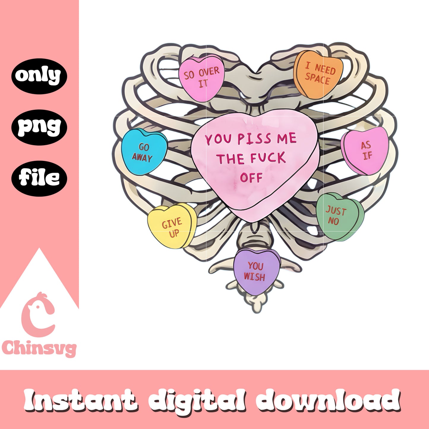 Hearts color skeleton valentine png, valentine skeletons​​​ png