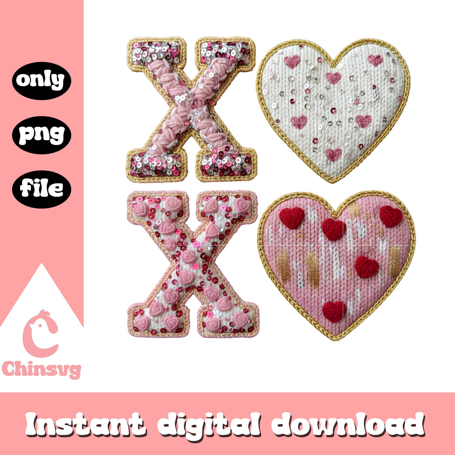 Hearts custom valentine crochet png, happy valentine my love​​ png
