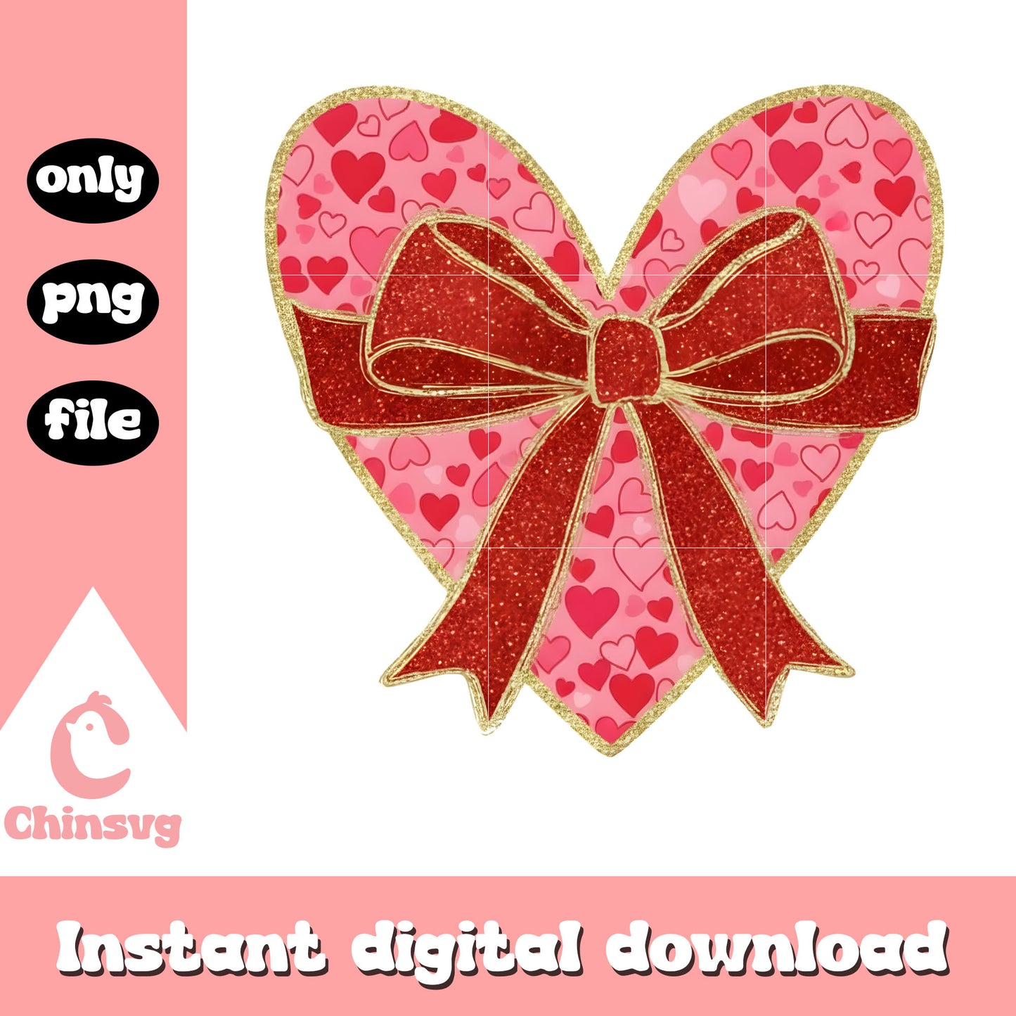 Hearts design bow valentine png, valentines day bow​ png