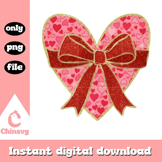 Hearts design bow valentine png, valentines day bow​ png