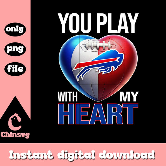 Heart shadow buffalo bills foot ball png, buffalo bills nfl png