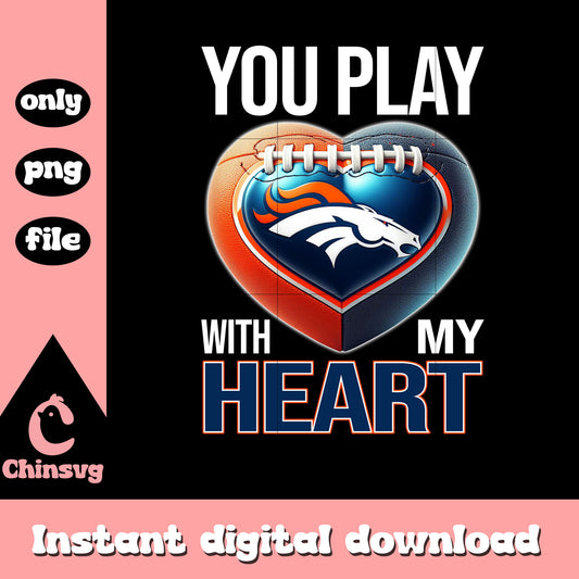 Heart shadow denver broncos png, denver broncos nfl png