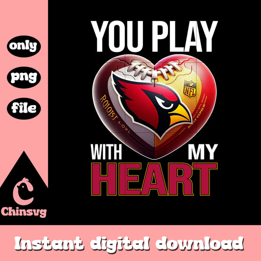 Heart shadow nfl arizona cardinals png, cardinals nfl png