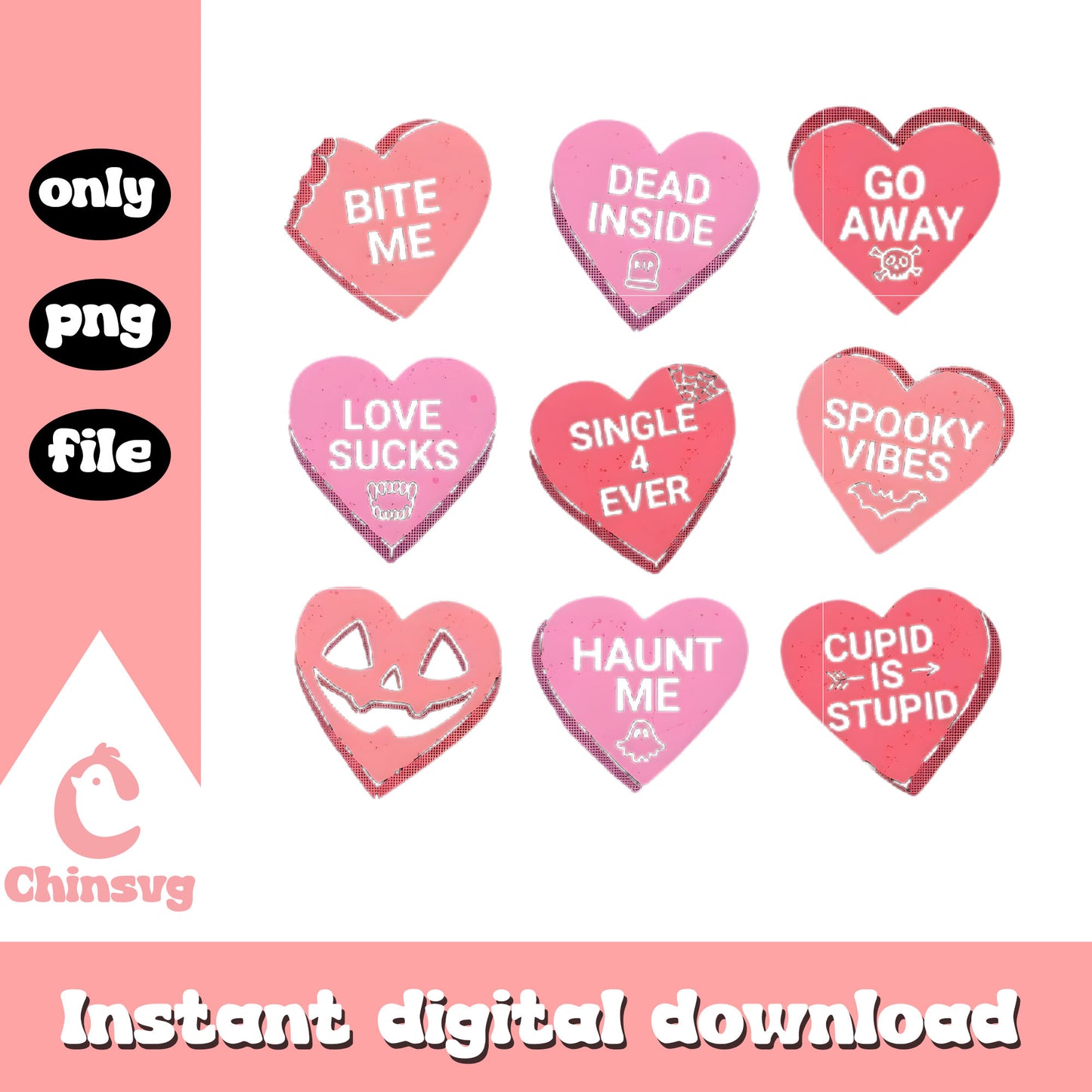 Hearts halloween custom valentine png, disney valentine​​ png