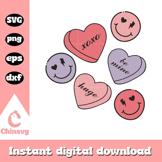 Heart shape and smile emoji valentine svg, valentine day svg