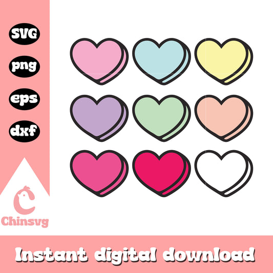 Heart shape colorful valentine svg, heart svg, valentine svg