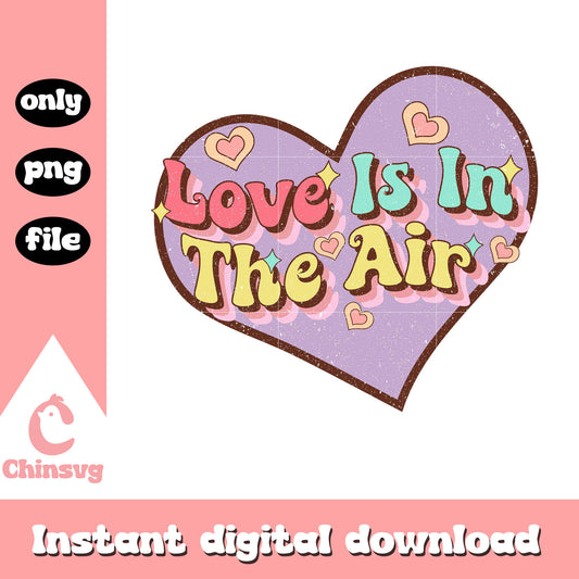 Heart shape love is in the air png, wave font png, Heart shape png