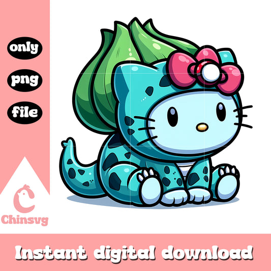 Hello Kitty Bulbasaur png, pokemon characters png, costume png