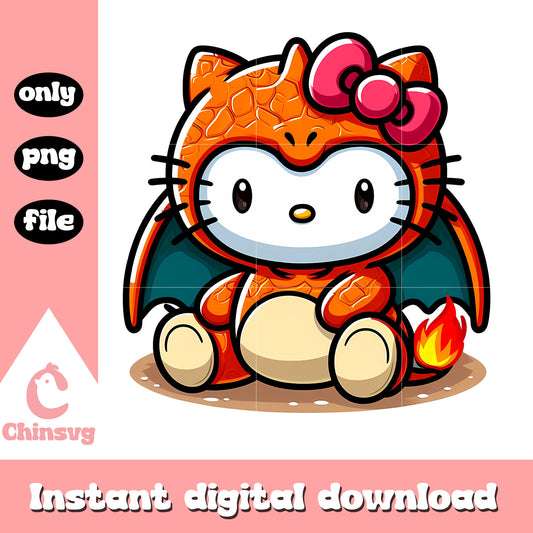 Hello Kitty Charizard costume png, pokemon characters png