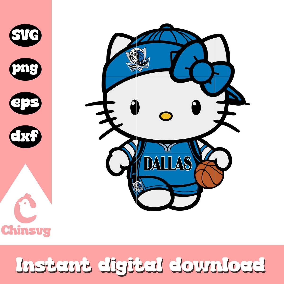 Hello Kitty Dallas Mavericks nba svg, hello kitty nba svg – Chinsvg
