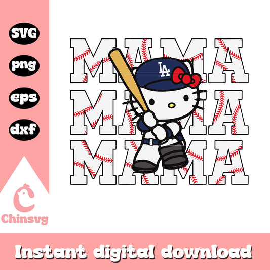 Hello Kitty Dodgers Baseball svg, hello kitty dodgers​ svg