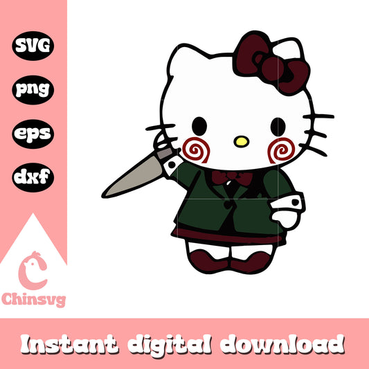 Hello Kitty Jigsaw costume svg, hello kitty costume svg