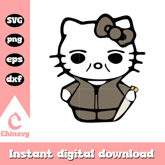 Hello Kitty Michael Myers costume svg, hello kitty costume svg