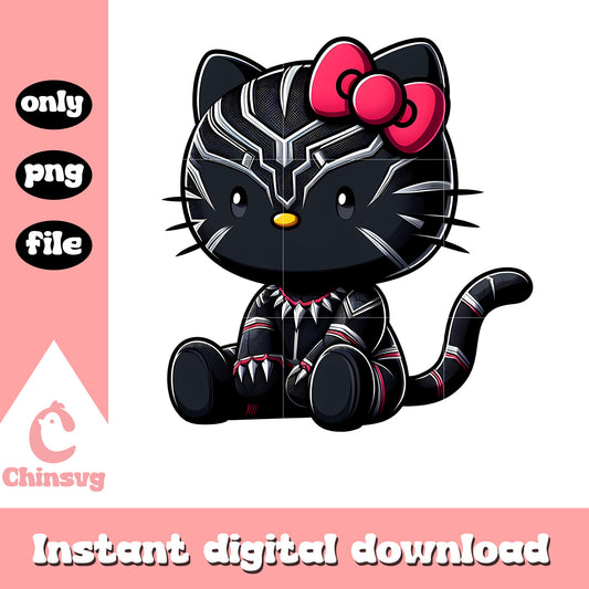 Hello Kitty X black panther png, advengers png, sanrio png