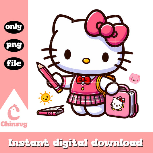 Hello Kitty cute uniform png, hello kitty png, love book png