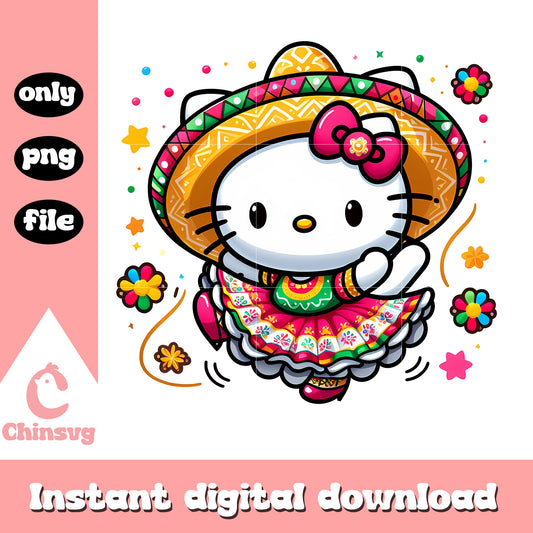 Hello Kitty fiesta png, sanrio characters png, mexican cothing png