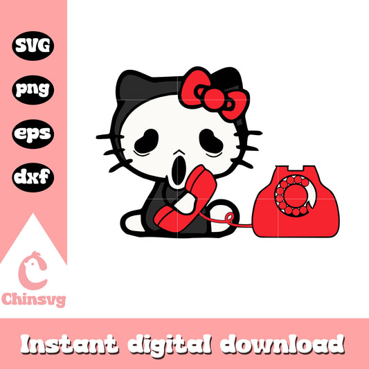 Hello Kitty ghost horror costume svg, hello kitty costume svg