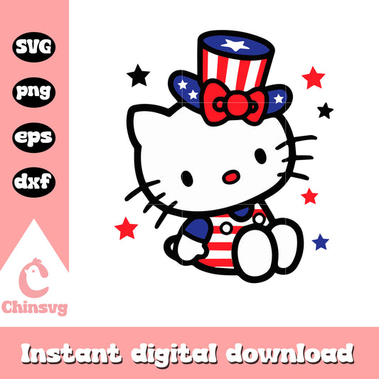 Hello Kitty independence day svg, hello kitty svg, america svg 