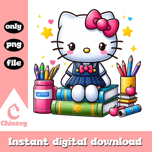Hello Kitty love book design png, hello kitty png, reading book png