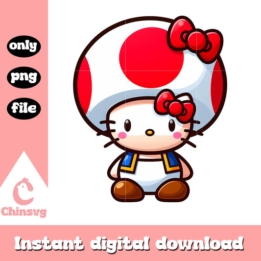 Hello Kitty mushroom png, hello kitty costume png, mario png