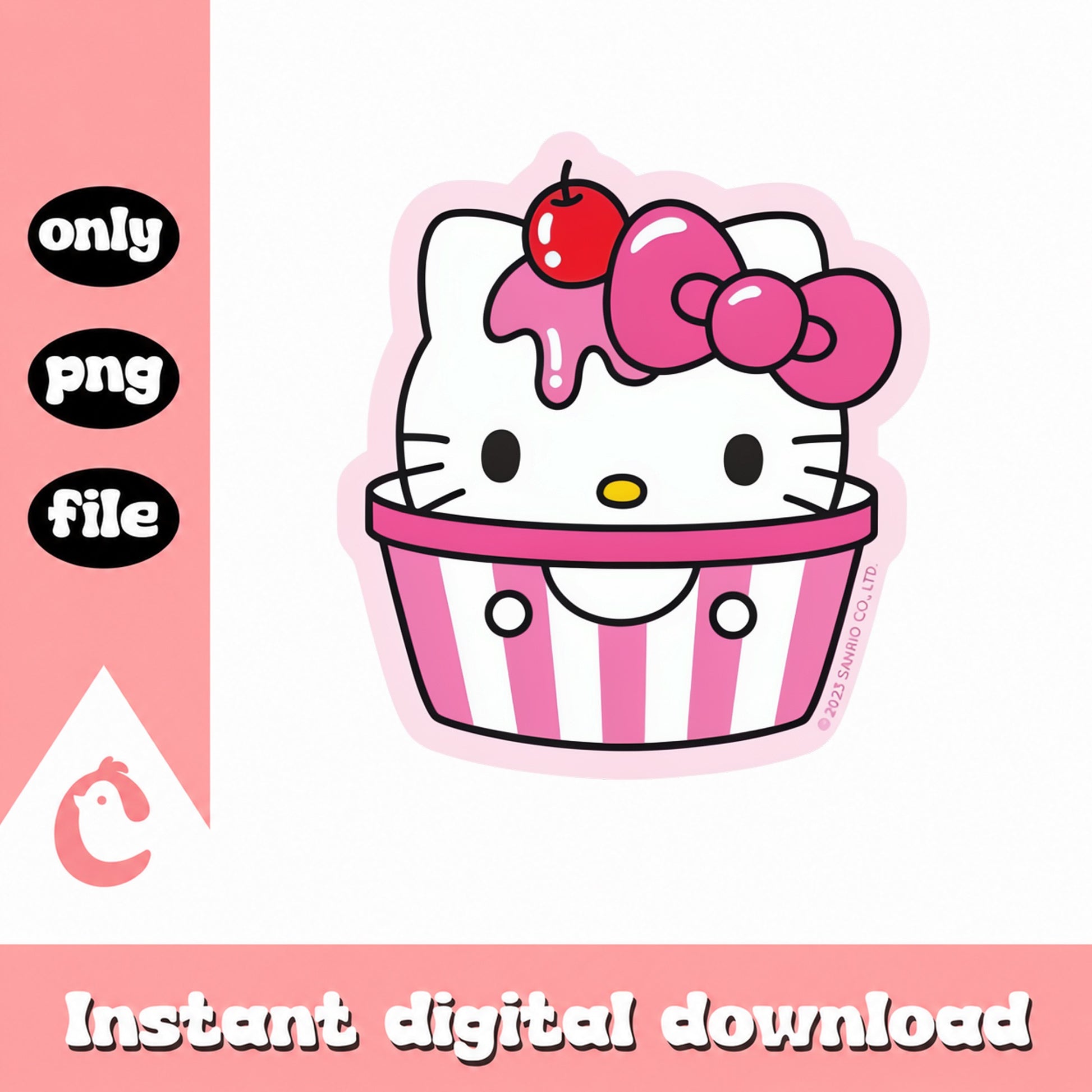 Hello Kitty Cupcake PNG, Sanrio Clipart, Cute Kawaii PNG File