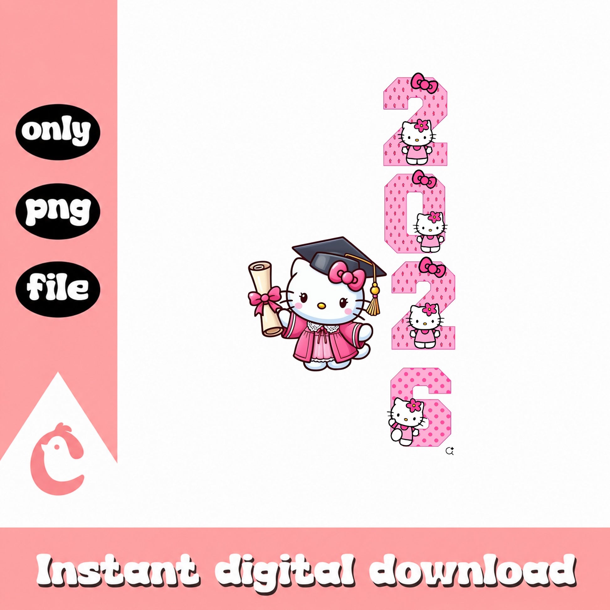 Hello Kitty Graduation 2026 PNG, Sanrio Graduation, PNG File