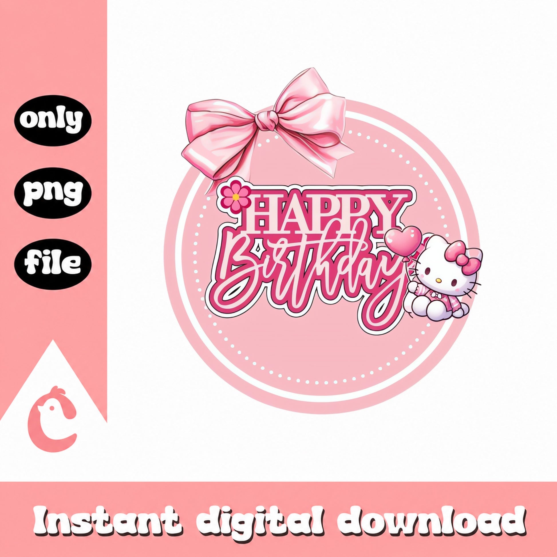 Hello Kitty Happy Birthday PNG, Sanrio Birthday Clipart, PNG File