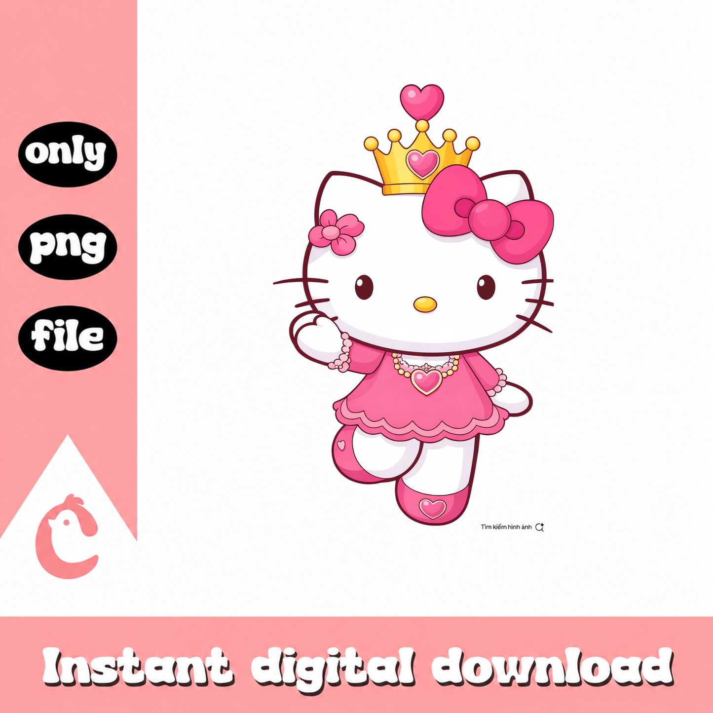 Hello Kitty Princess Crown PNG, Sanrio Clipart, Cute Pink PNG