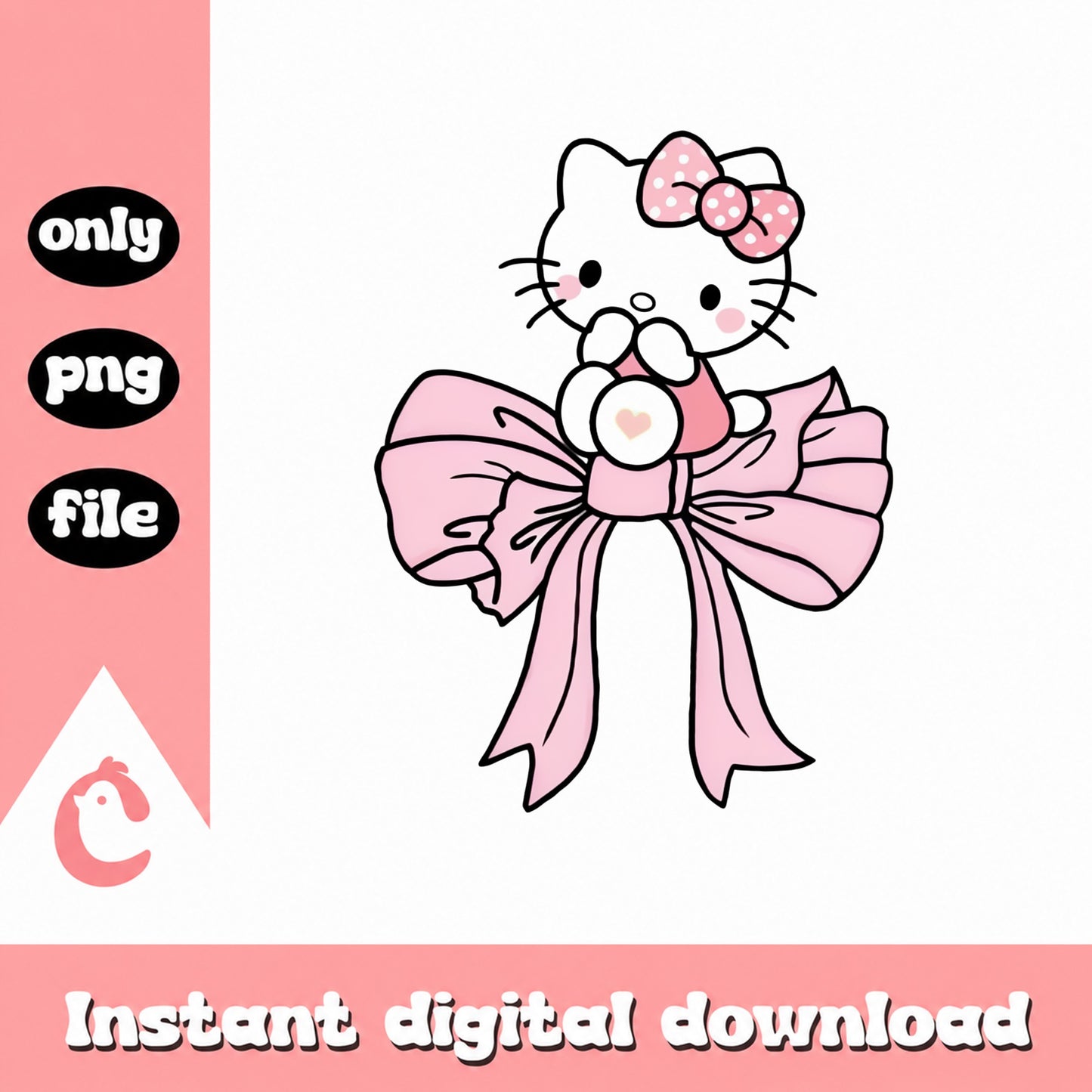 Hello Kitty With Teddy Bear PNG, Sanrio Clipart, Valentine PNG