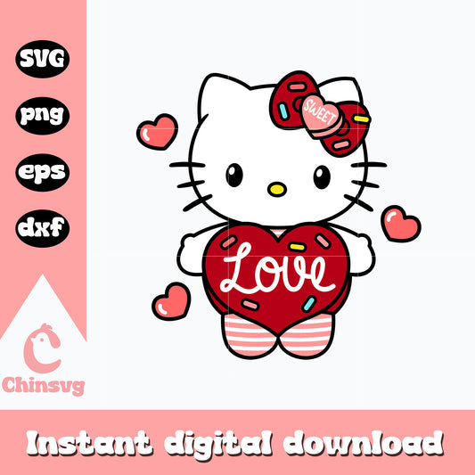 Hello Kitty sweet love svg, Hello Kitty svg, valentine svg