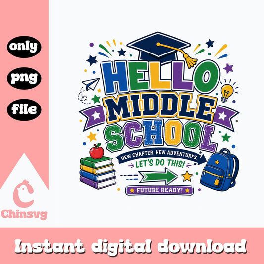 Hello Middle School PNG, Back To School PNG, Middle School PNG