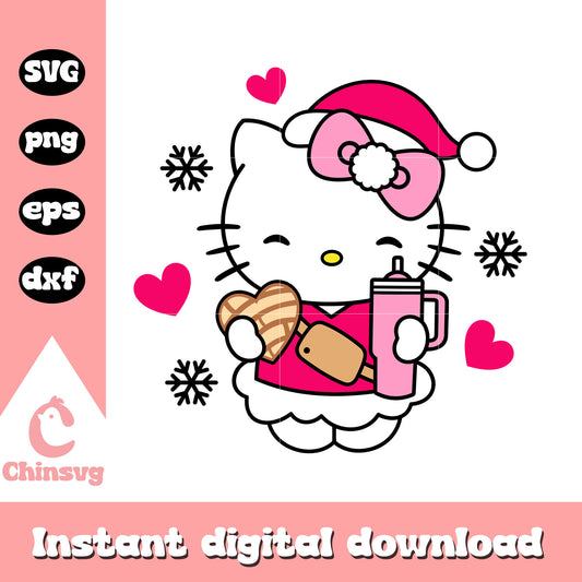 Hello kitty concha christmas svg, hello kitty concha​ svg