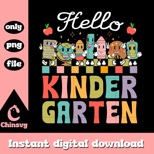 Hello kindergarten back to school png, back to school png