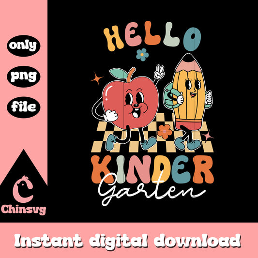 Hello kindergarten to school design png, back to school sign png