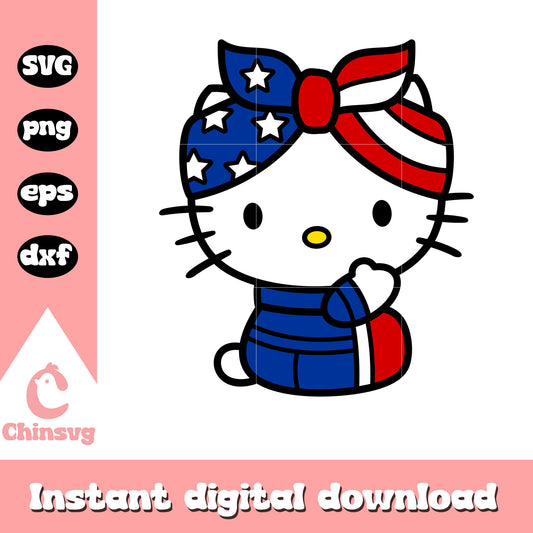 Hello kitty 4th of july design svg, hello kitty svg, 4th of july​ svg