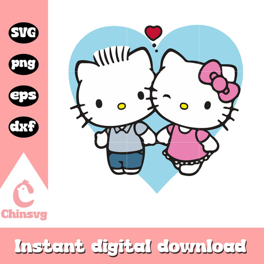 Hello kitty and boyfriends svg file, hello kitty sanrio svg, hello kitty svg