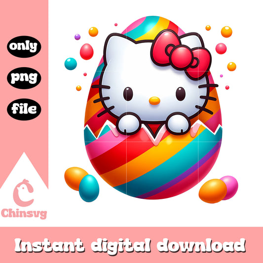 Hello kitty and colorful easter egg png, easter day png