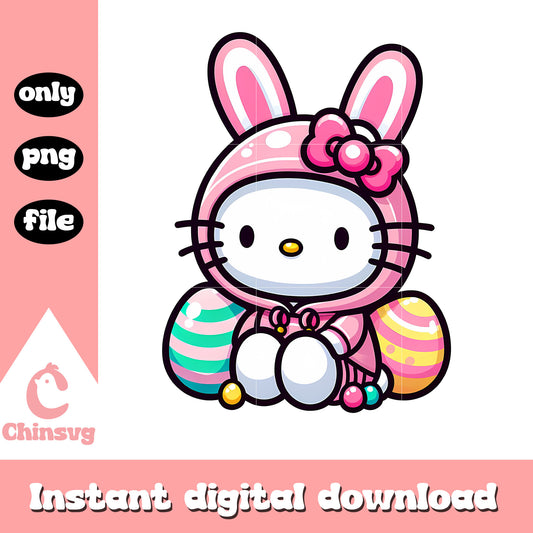 Hello kitty and easter eggs png, hello kitty costume​ png