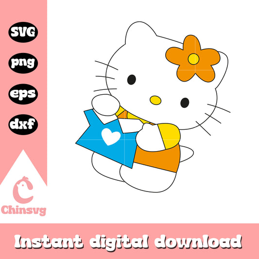 Hello kitty and heart shirt svg, hello kitty shirt svg, kitty cat svg