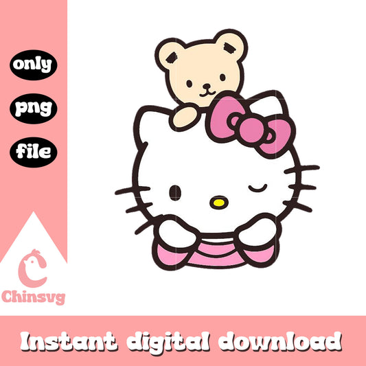 Hello kitty and teddy bear png, hello kitty cartoon png