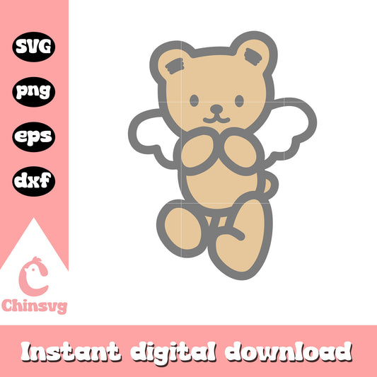 Hello kitty angel teddy bear svg design, hello kitty care bear svg
