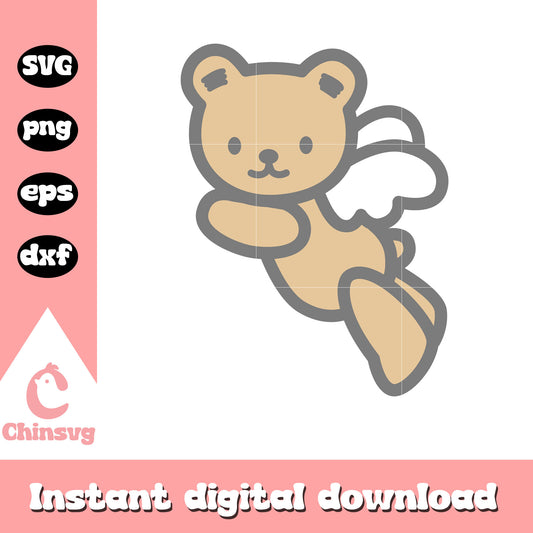 Hello kitty angel teddy bear svg file, hello kitty care bear svg