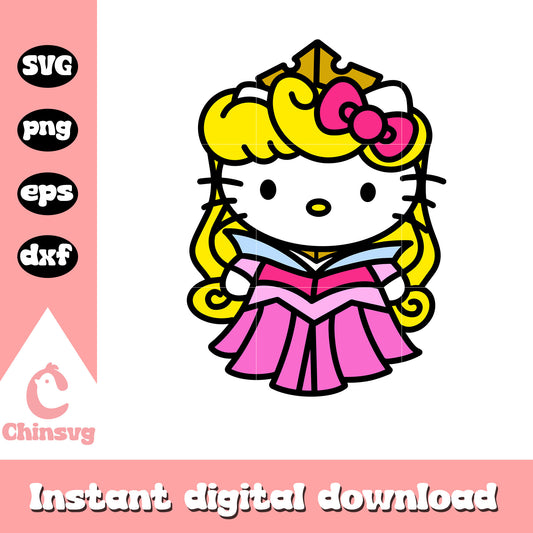Hello kitty auroura princess svg, hello kitty svg, aurora princess​ svg