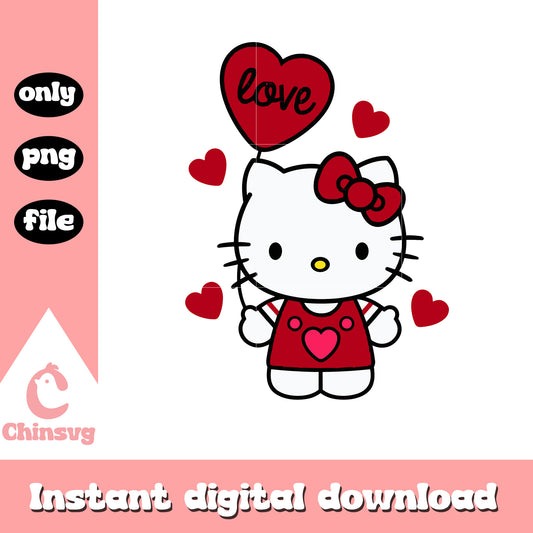 Hello kitty balls love png, hello kitty valentine​ png