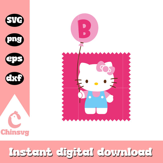 Hello kitty b alphabet stamp svg, hello kitty stamps​ svg