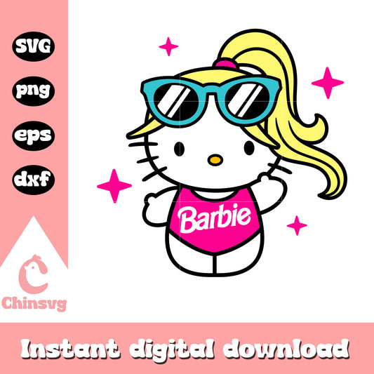 Hello kitty barbie svg, sanrio hello kitty svg, barbie svg