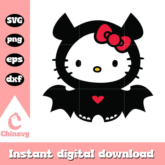 Hello kitty bat halloween svg, halloween hello kitty svg