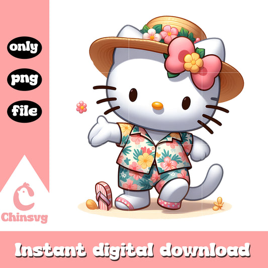 Hello kitty beautiful summer day png, kitty cat png, summer day png