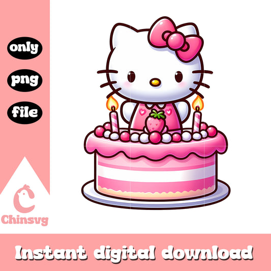 Hello kitty birthday cake design png, hello kitty png, birthday png